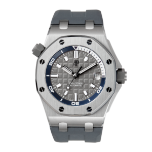 1:1 clone audemars piguet royal oak offshore diver 42mm white dial, grey ceramic, gold case, grey rubber strap 15711oi.oo.a006ca.01 copy
